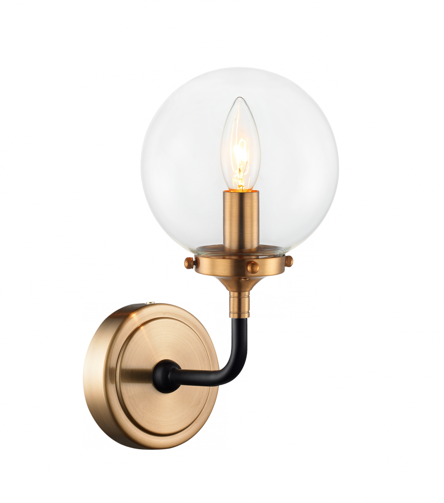 Particles Aged Gold Brass Wall Sconce