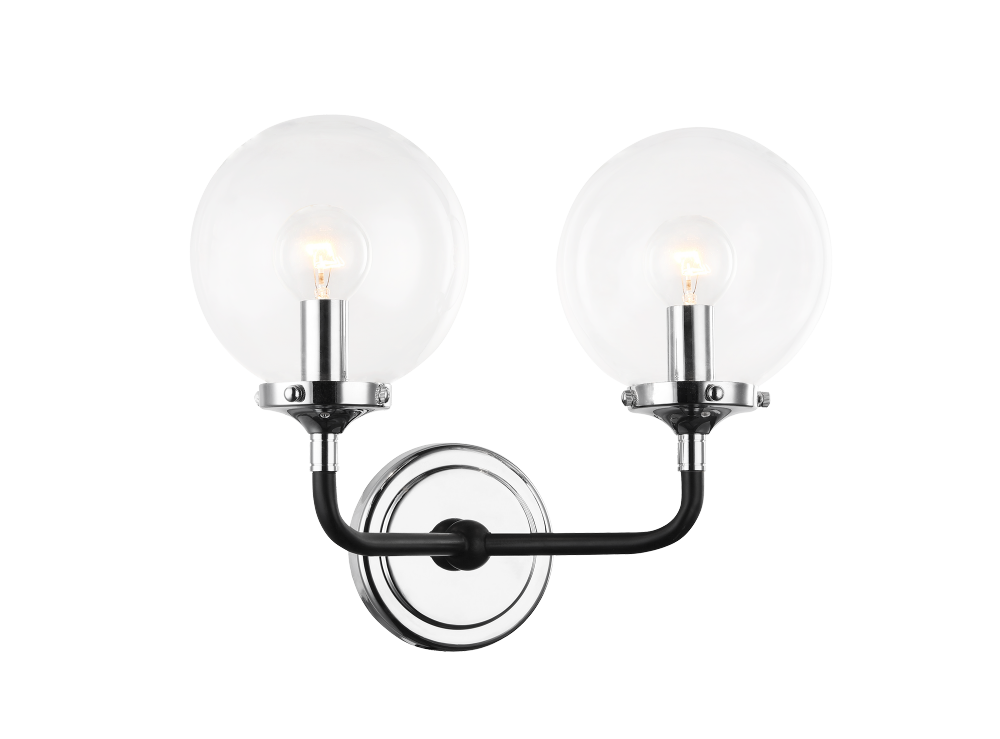 Particles Black and Chrome Wall Sconce