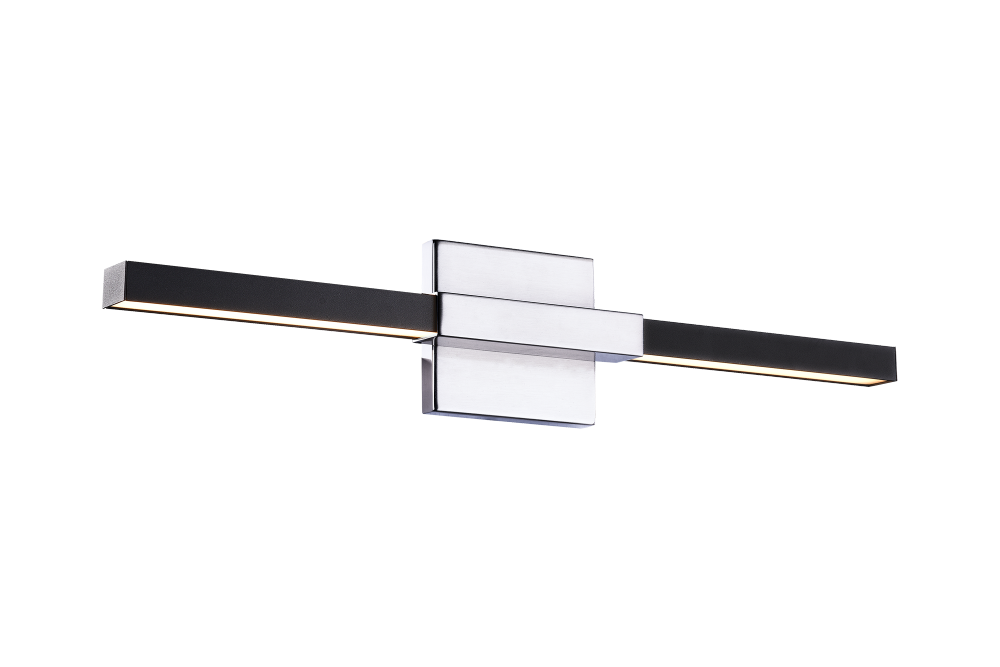 Lineare Matte Black and Chrome Wall Sconce