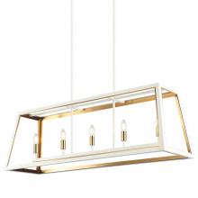 Matteo Lighting C72105WHAG - Rosalie White + Aged Gold Brass Pendant