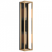 Matteo Lighting S15122BKAG - Shadowbox Black + Aged Gold Brass Wall Sconce