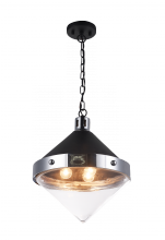 Matteo Lighting C72203CHCL - Sphericon Matte Black and Chrome Pendant