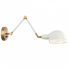 Matteo Lighting S00721AGWH - Blare Aged Gold Brass + White Wall Sconce