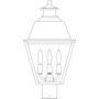 Arroyo Craftsman INP-10MRRM-S - 10" inverness post mount with metal roof