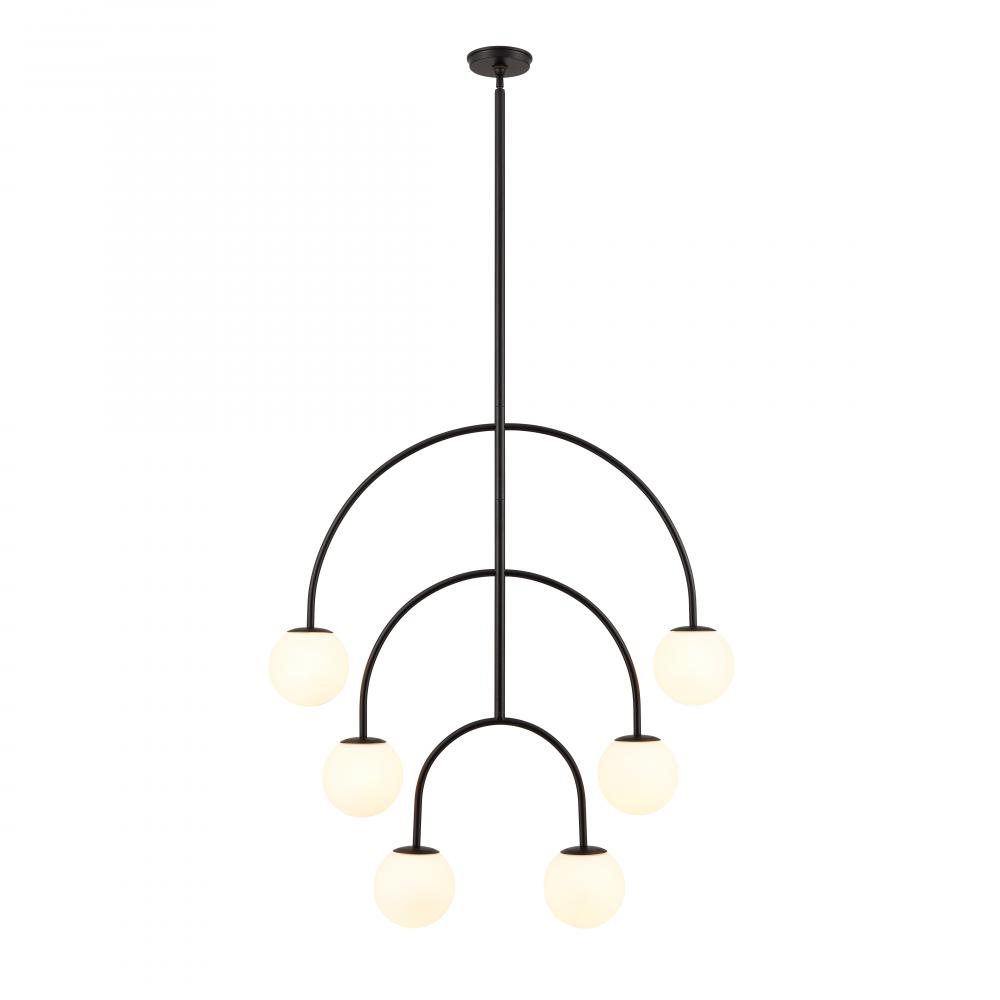 Doby 34'' Wide 6-Light Pendant - Matte Black