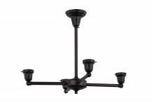 Meyda White 157539 - 26"W Craftsman Brown on Brass 4 LT Chandelier Hardware